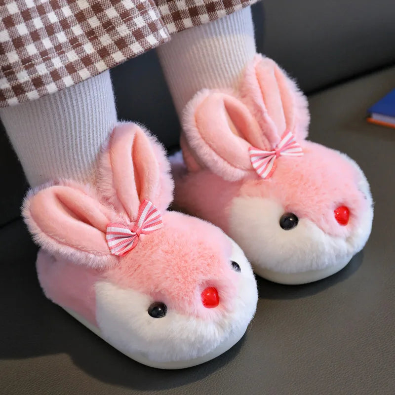 Children Winter Thick Slippers Kids Cotton-padded Shoes Baby Indoor