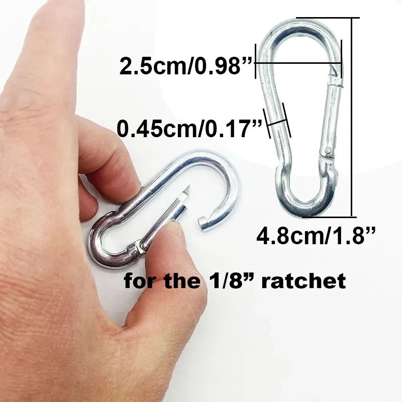 4mm Camping Tent Tie Down Rope Tightener Fastening Pulley Ratchet