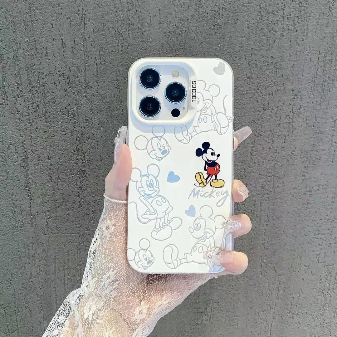 Mickey Minnie Love Cartoon Phone Case For iPhone 17 16 15 Pro 14 13 12
