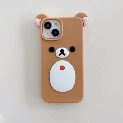 Fashion Cute 3d Cartoon Rilakkuma Bear Soft Silicone Phone Case Back