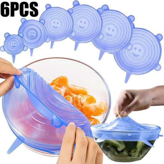 Reusable Silicone Stretch Lids – 6-Pack