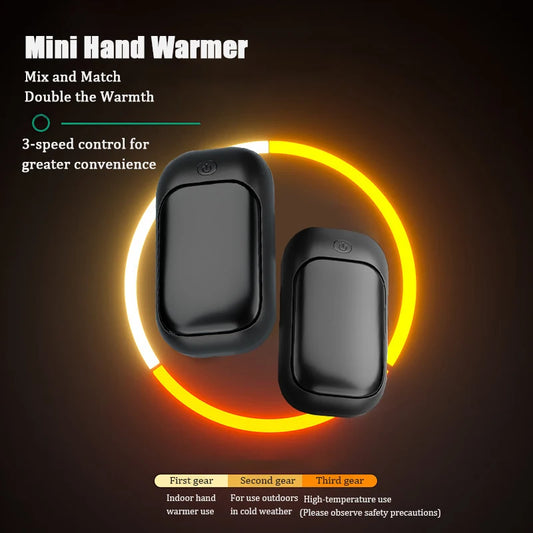 Magnetic Rechargeable Hand Warmers (2-Pack) - Fast Heating, 3 Heat Levels, Pocket Size