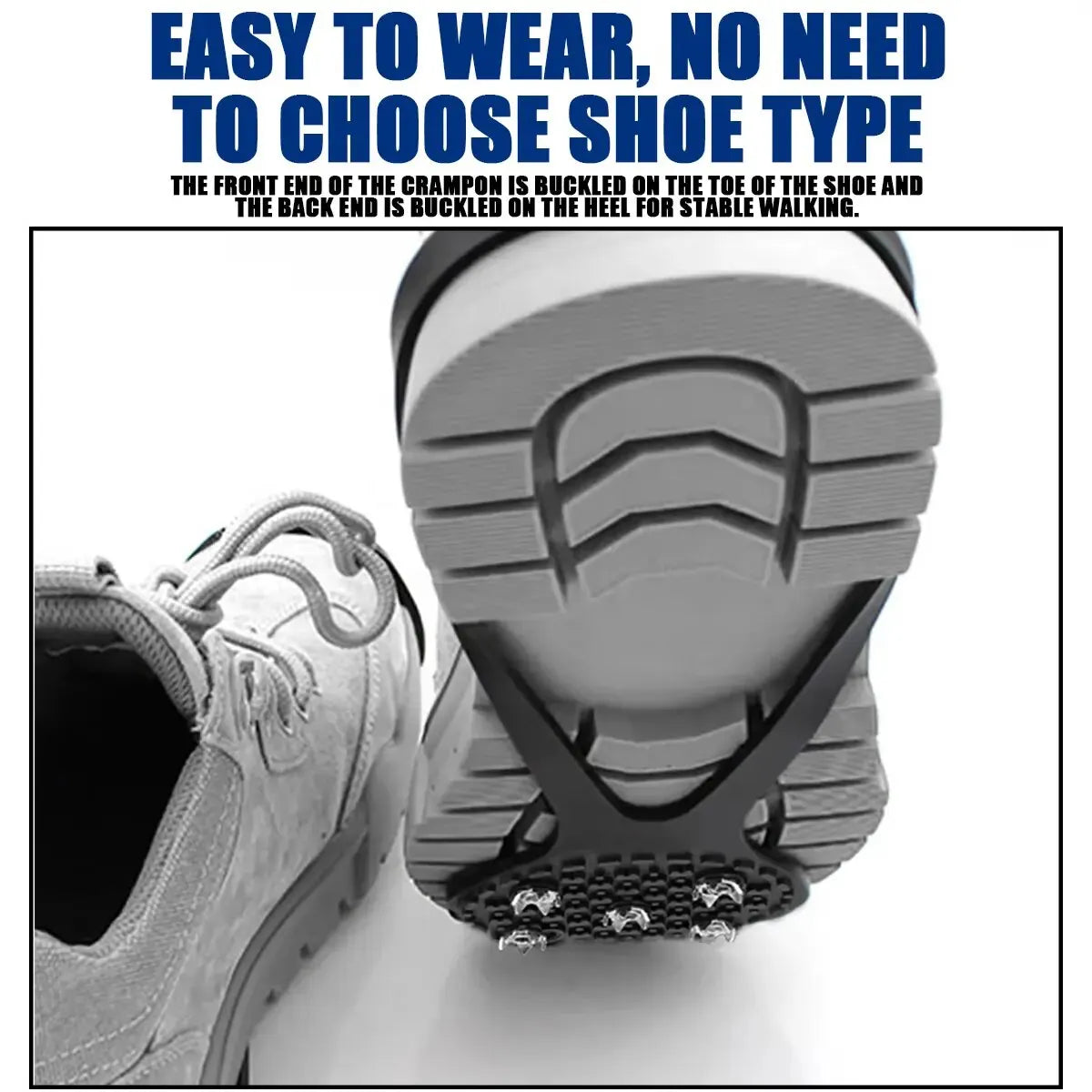 1 Pair 5 Studs Anti-Skid Ice Snow Camping Walking Shoes Winter Safety