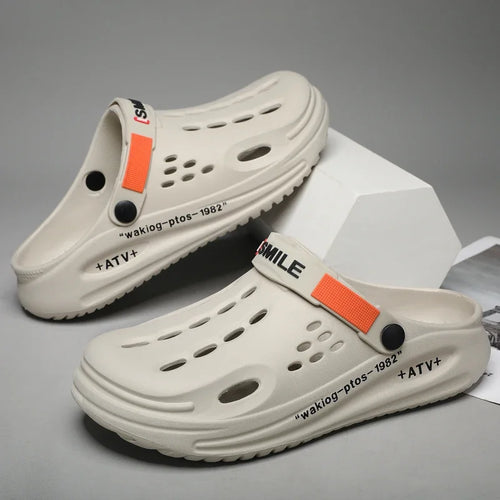 Big Size46 47 Beach Shoes Slippers Men Clogs Soft Sole Breathable