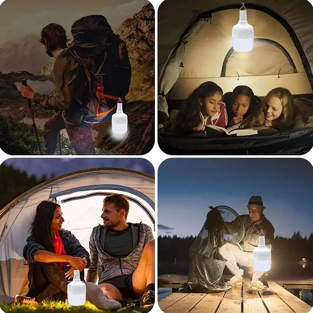 Portable LED Camping Lantern Rechargeable 60W/80W/200W Lamp Bulb High