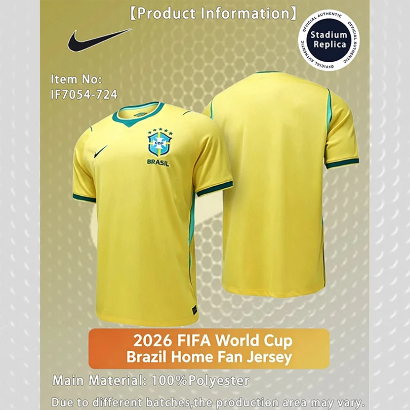 Nike Dri-FIT Unisex 2026 World Cup Brazil Home Fan Version Quick-Dry