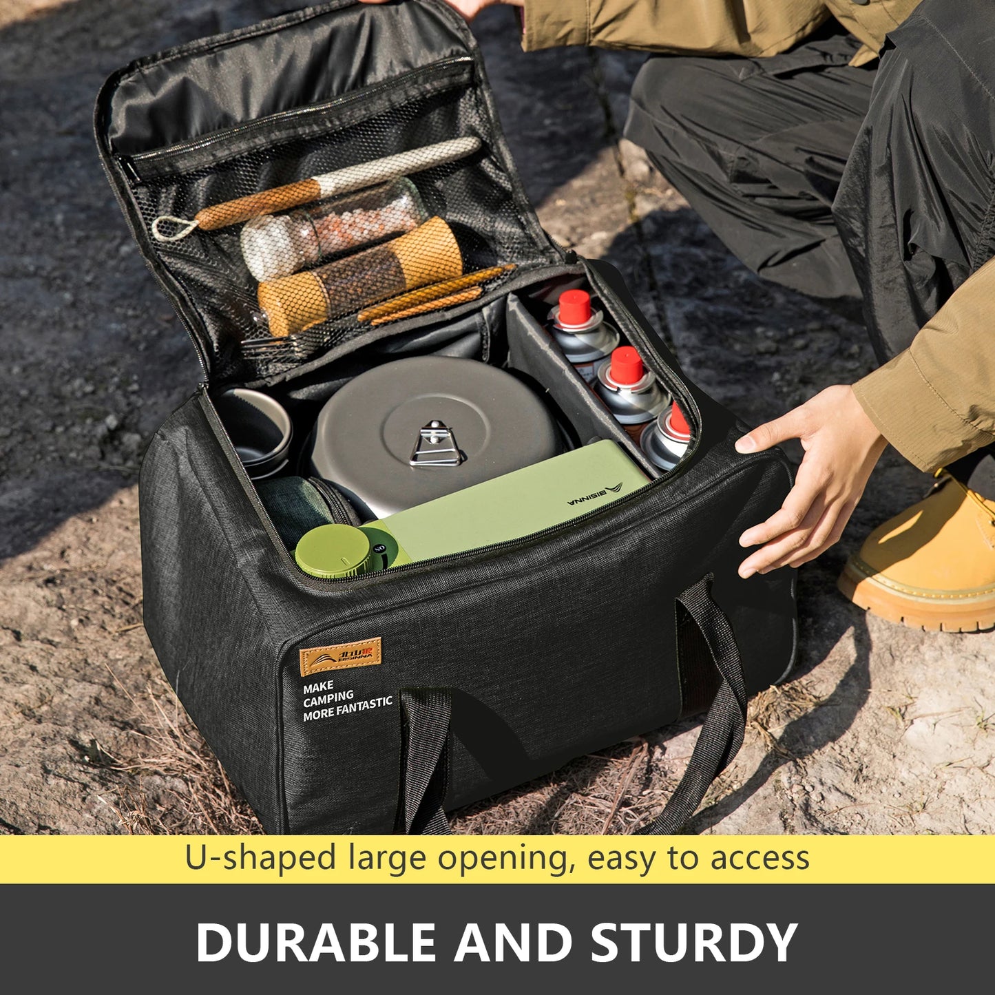 BISINNA Outdoor Camping Bag 26L Folding Gas Tank Storage Bag Picnic