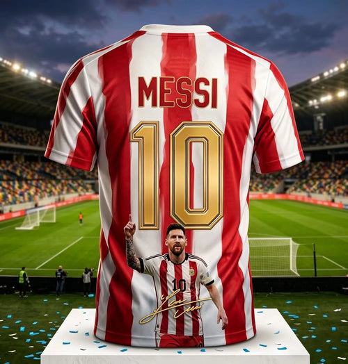 2026 Argentina No.10 Soccer Jersey | Blue White Striped 3D Print
