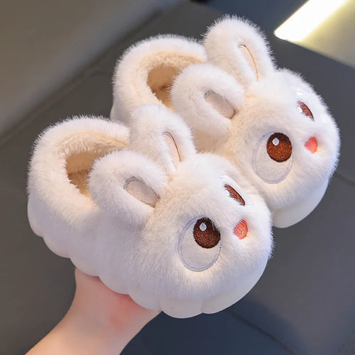 Winter Children's Cotton Shoes 2025 New Cute Rabbits Warm Plush Girls'
