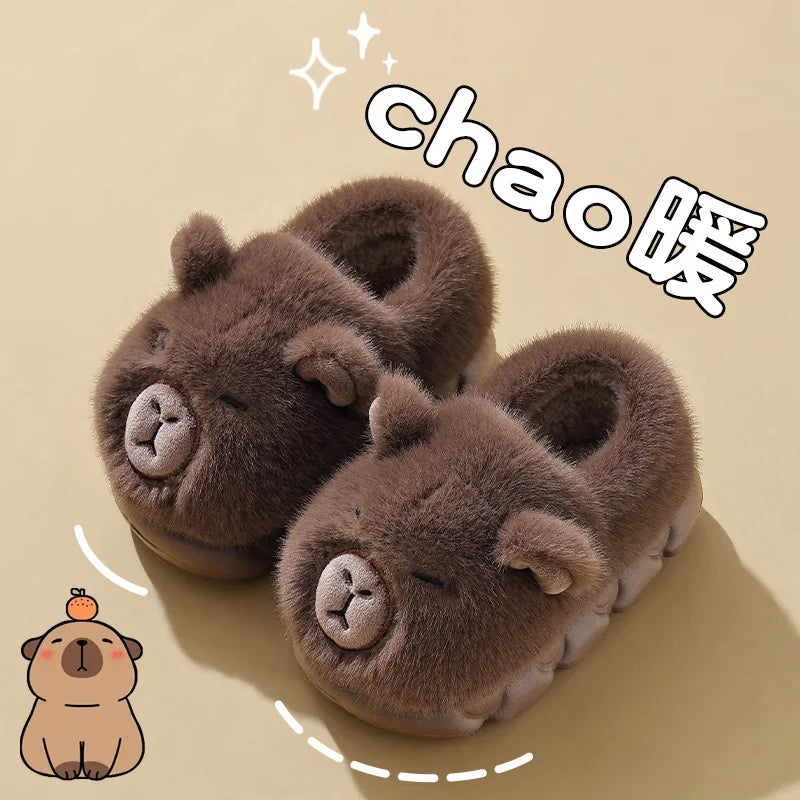 Winter Cartoon Parent-child Cotton Shoes Warm Plush Slippers