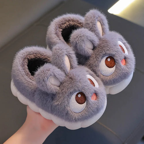 Winter Children's Cotton Shoes 2025 New Cute Rabbits Warm Plush Girls'