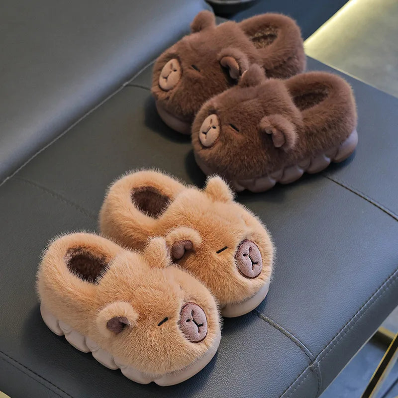 Winter Cartoon Parent-child Cotton Shoes Warm Plush Slippers