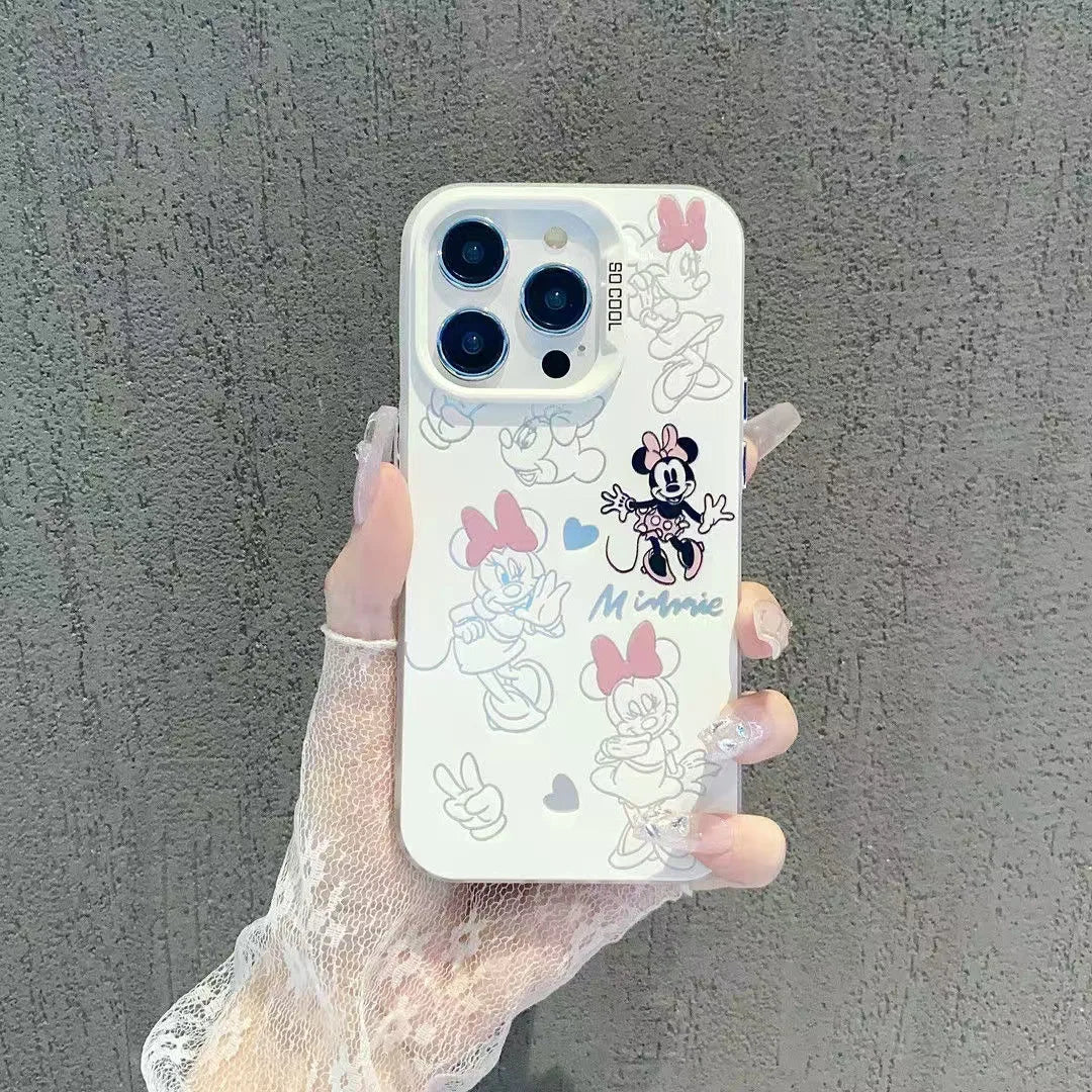 Mickey Minnie Love Cartoon Phone Case For iPhone 17 16 15 Pro 14 13 12