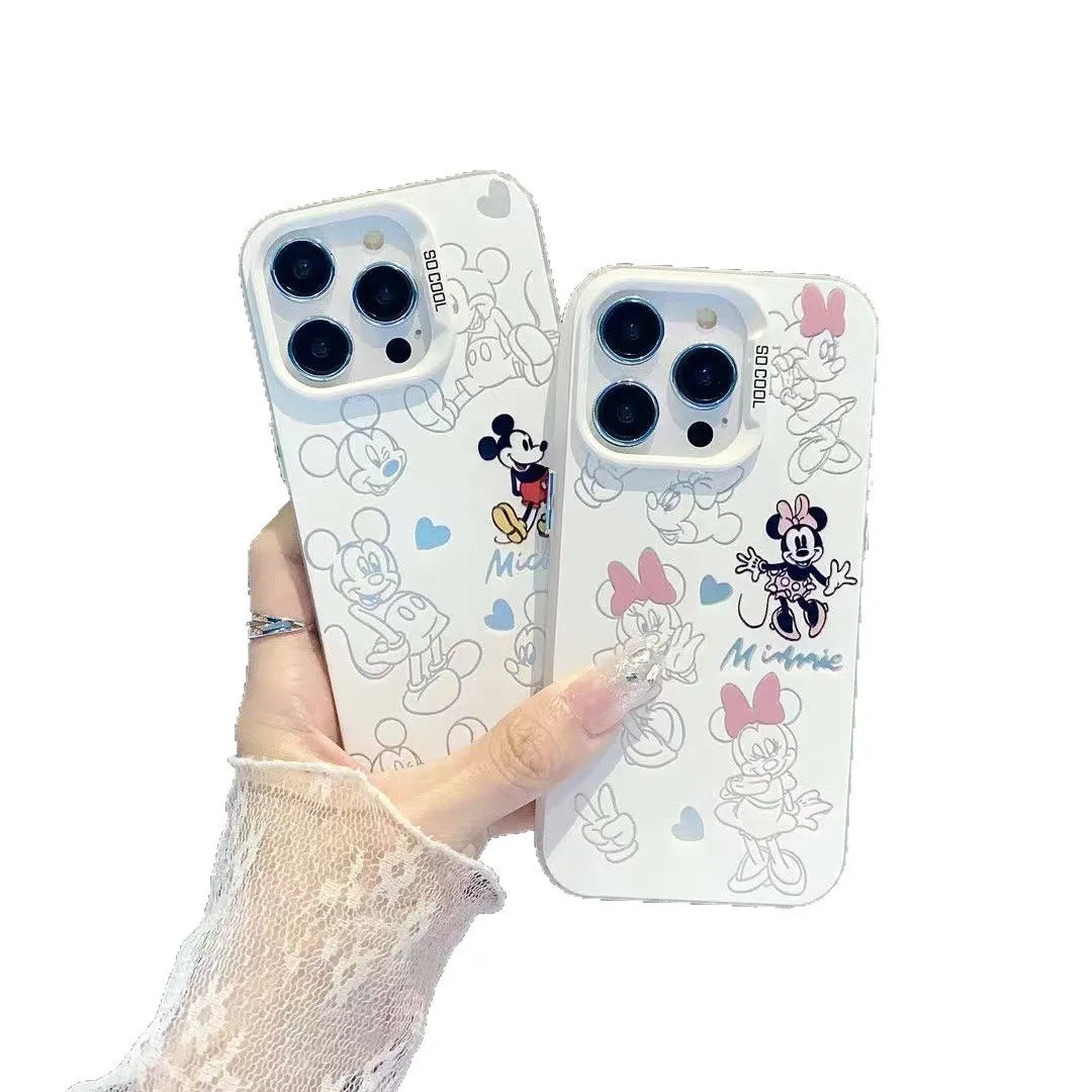 Mickey Minnie Love Cartoon Phone Case For iPhone 17 16 15 Pro 14 13 12