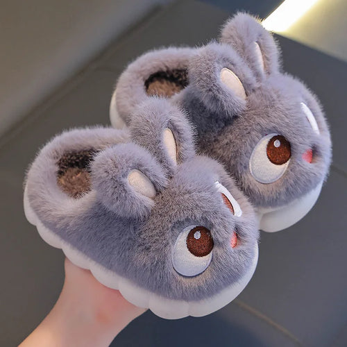 Winter Children's Cotton Shoes 2025 New Cute Rabbits Warm Plush Girls'