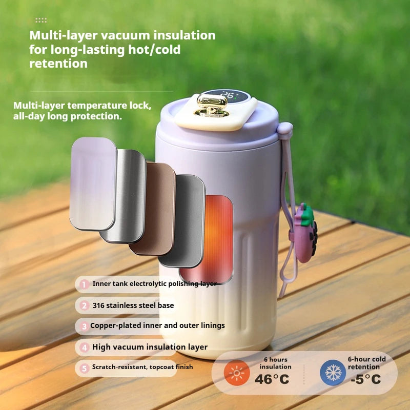 450ML Stainless Steel Thermo Water Bottle LED Temperature Display