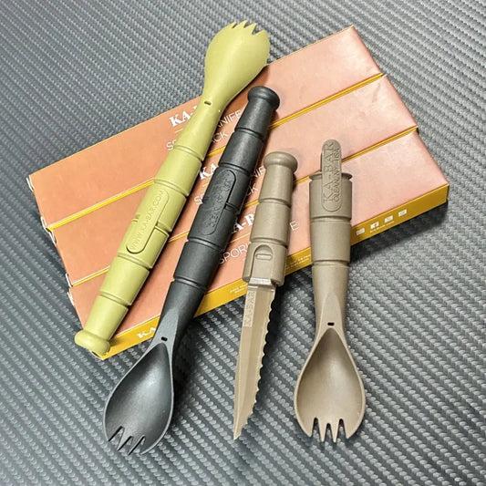 Tactical Mini Cutlery Set EDC Outdoor Multi-Function Tool Fork Spoon