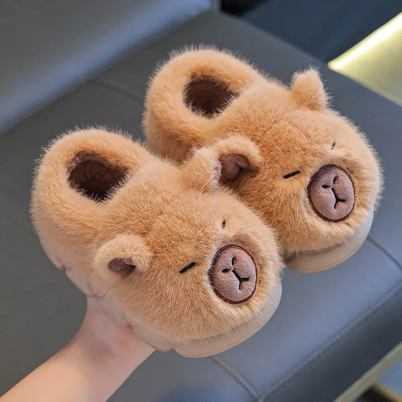 Winter Cartoon Parent-child Cotton Shoes Warm Plush Slippers