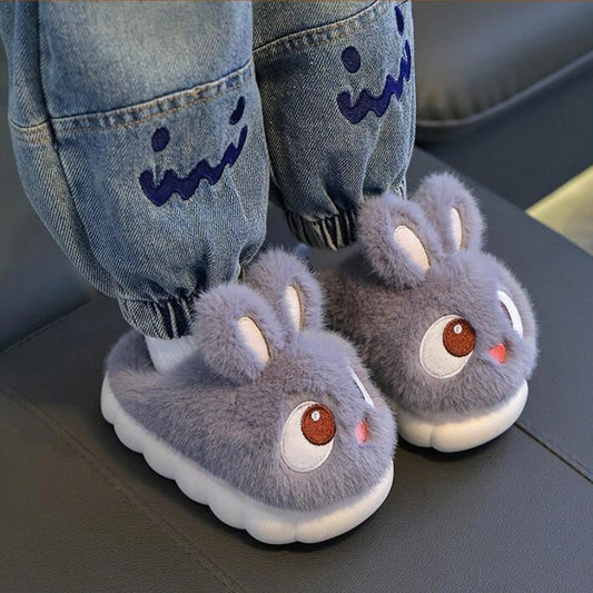 Winter Children's Cotton Shoes 2025 New Cute Rabbits Warm Plush Girls'