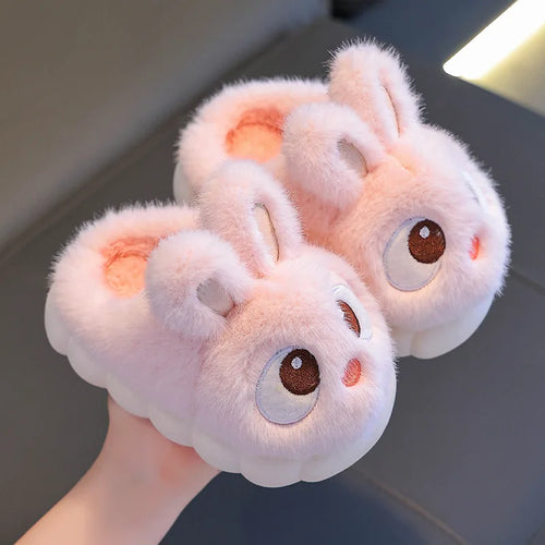 Winter Children's Cotton Shoes 2025 New Cute Rabbits Warm Plush Girls'
