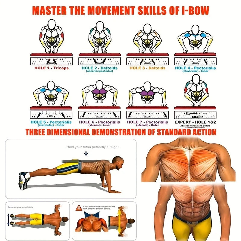 Push-up Board Set Portable Multifunctional Push-up Bar Foldable
