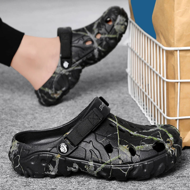 Big Size 46 47 Summer Men Outdoor Clog Sandals Platform Slippers Men