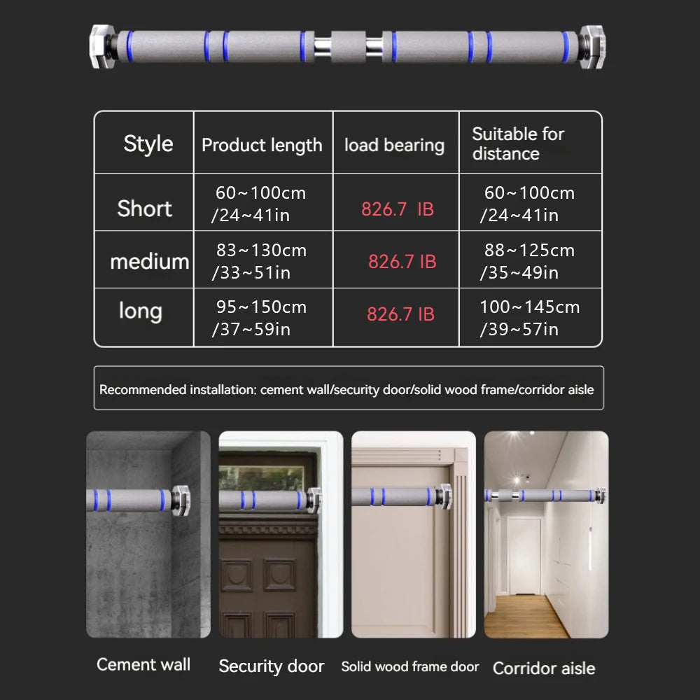 Telescopic Doorway Pull Up Bar Non-Slip Chin-Up Fitness Equipment