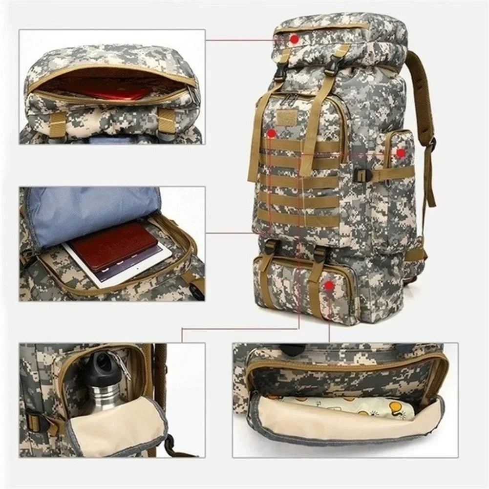 80L/100L  Mountaineering Bag Climb Bag Tactical Backpacks Large