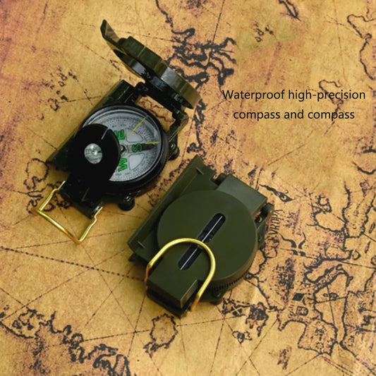 Outdoor Survival Compass Mountaineering Camping Plastic Military Green