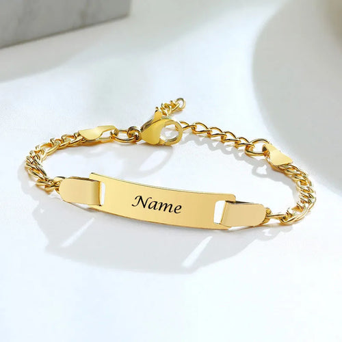 Personalize Baby Name Bracelets Non Allergy Stainless Steel Infant