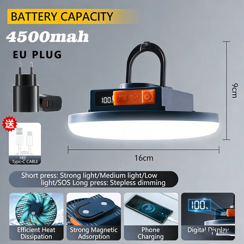 Portable Rechargeable Powerful Light Camping Lantern with Magnet