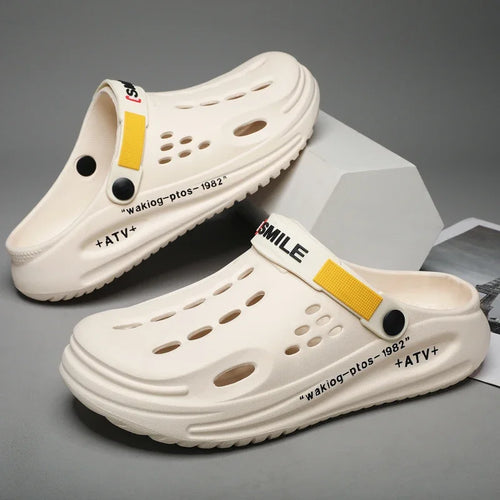 Big Size46 47 Beach Shoes Slippers Men Clogs Soft Sole Breathable
