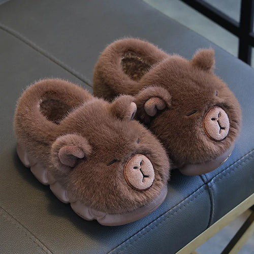 Winter Cartoon Parent-child Cotton Shoes Warm Plush Slippers