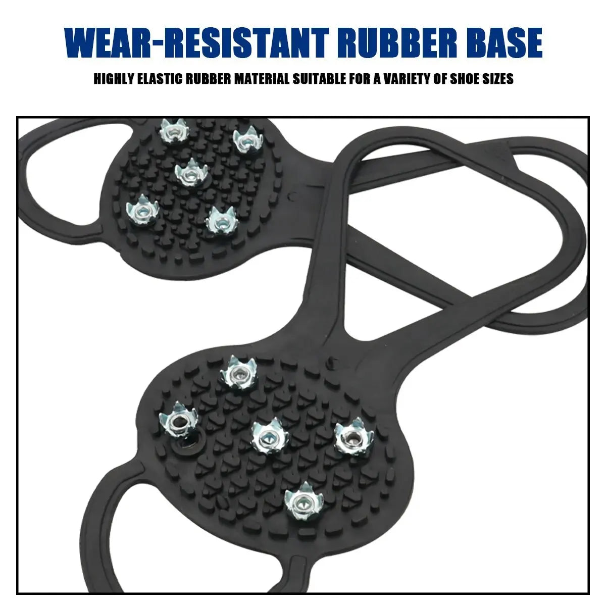 1 Pair 5 Studs Anti-Skid Ice Snow Camping Walking Shoes Winter Safety