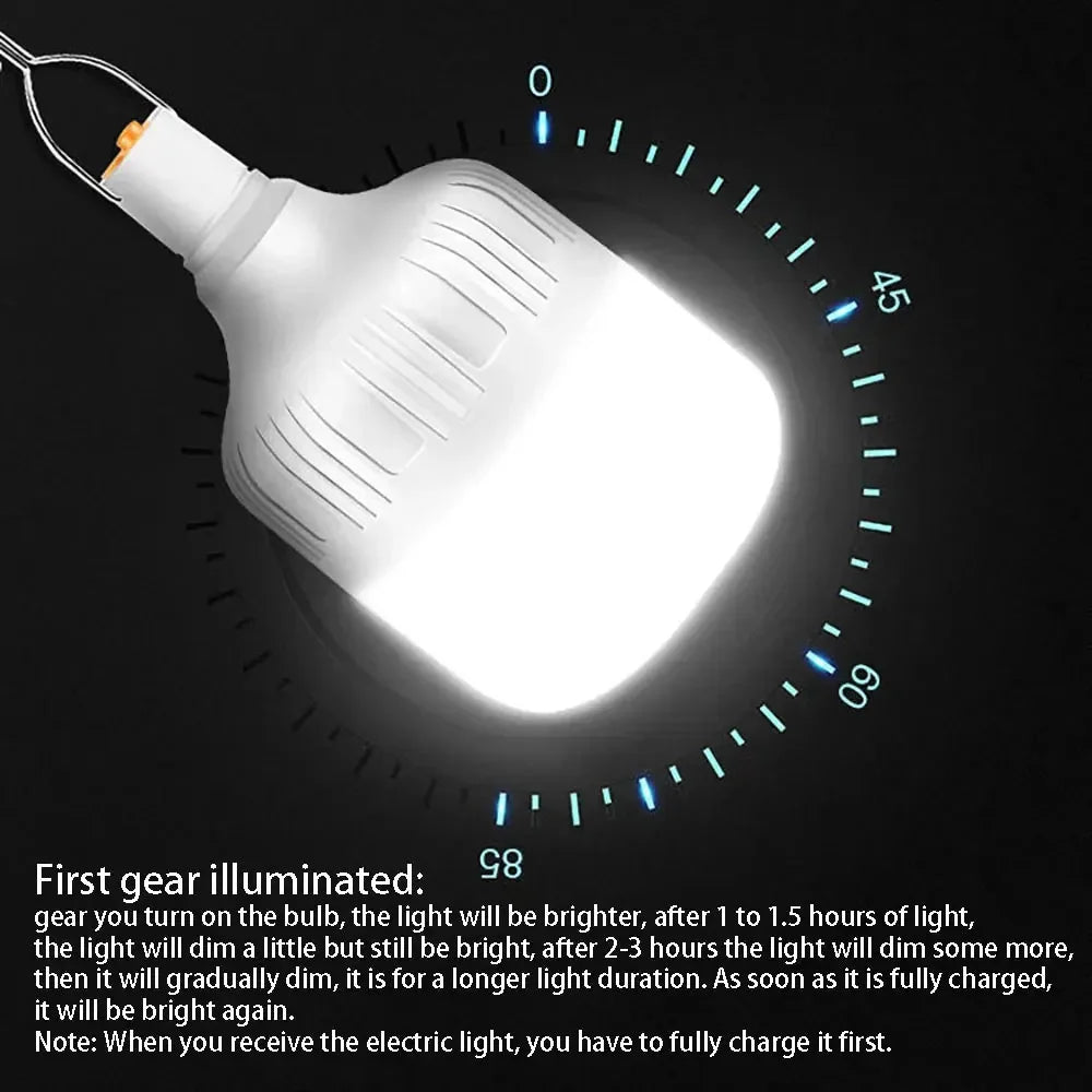 Portable LED Camping Lantern Rechargeable 60W/80W/200W Lamp Bulb High