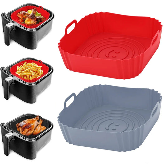 Reusable Silicone Air Fryer Liner - Non-Stick, Heat-Resistant Basket Insert (Replaces Paper Liners)
