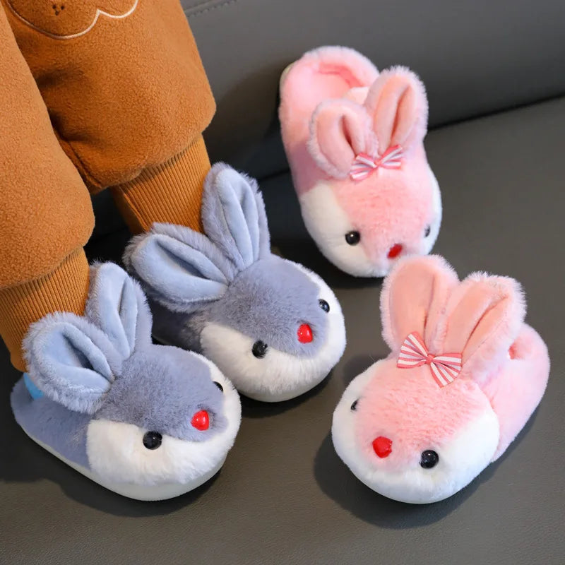 Children Winter Thick Slippers Kids Cotton-padded Shoes Baby Indoor