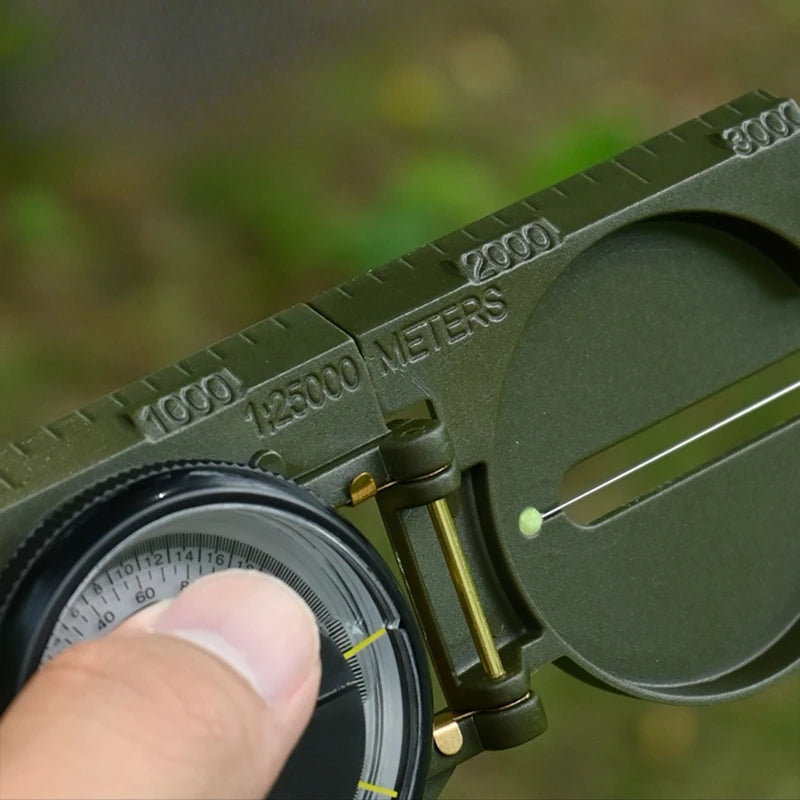 Outdoor Survival Compass Mountaineering Camping Plastic Military Green