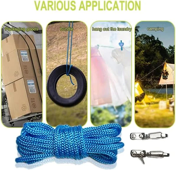 Rope Tightening Tool & Tensioner，Heavy-Duty Retractable Tie Down Rope