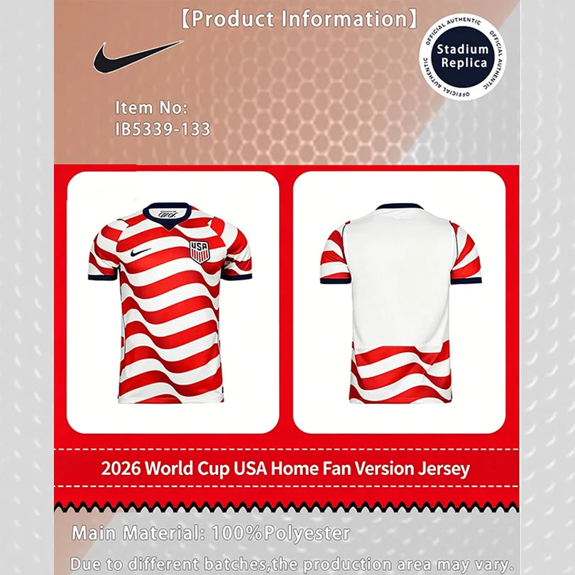Nike Dri-FIT Unisex 2026 World Cup USA Home Fan Version Quick-Dry