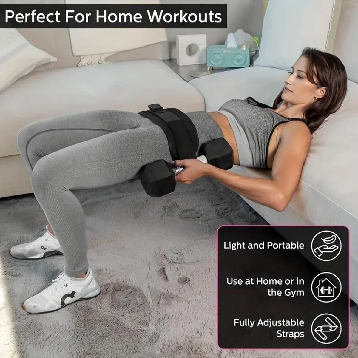 Adjustable Weighted Waist Belt, for Home Workouts, Dumbbell Training &