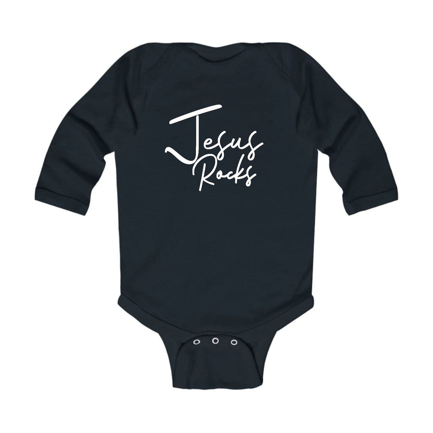 Infant Long Sleeve Graphic T-shirt - Jesus Rocks Print