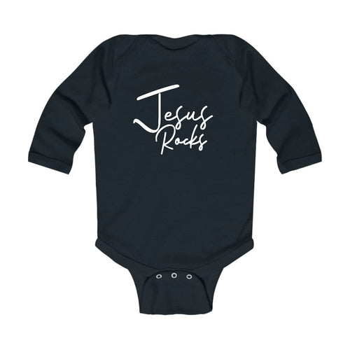 Infant Long Sleeve Graphic T-shirt - Jesus Rocks Print