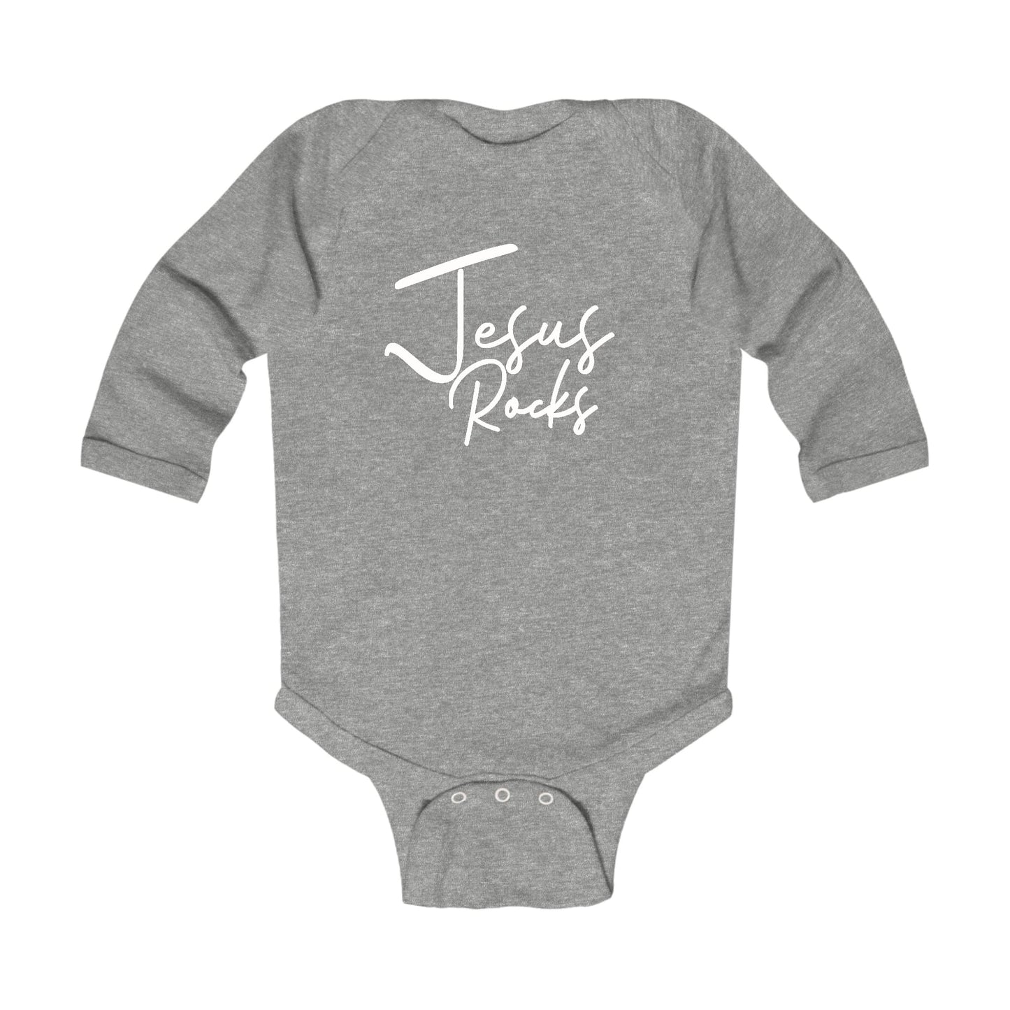 Infant Long Sleeve Graphic T-shirt - Jesus Rocks Print