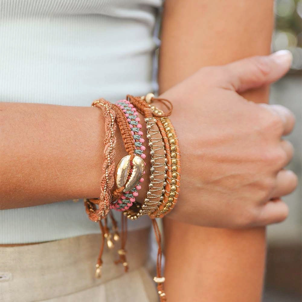 Woven Stackable Beaded Bracelet
